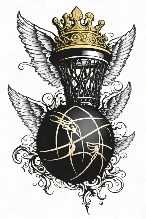 Basketball With Wings And Crown Gold Chain