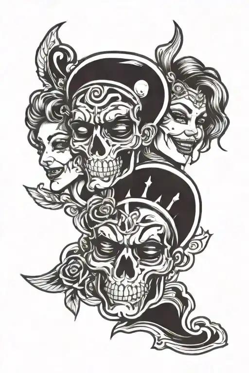 Smile Now Cry Later With The Word Sacrifice Written Across The 2 Faces