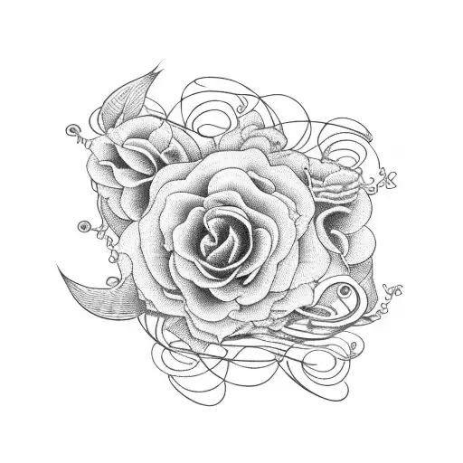 Guitar Strings Transforming Into Vines With Wilted Flowers