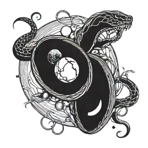 Snake Circling Planets