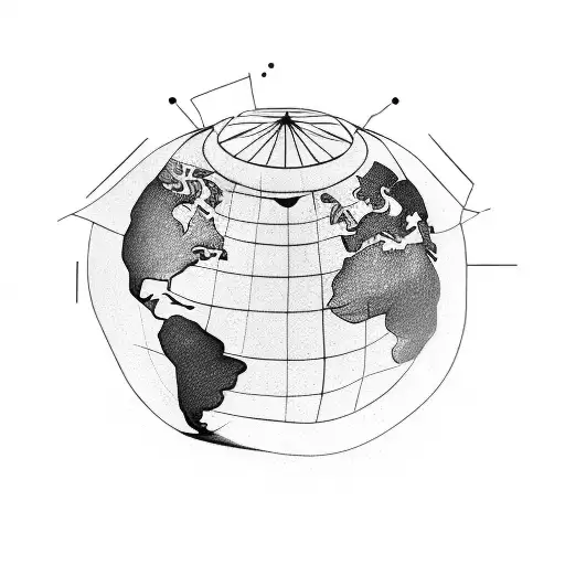 A Detailed Illustration Of A Globe With A Sales Chart Wrapping Around It