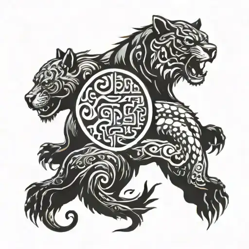 Bear Tiger Dragon Yin And Yang