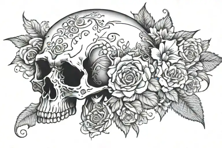 Woumb Tattoo With Skull