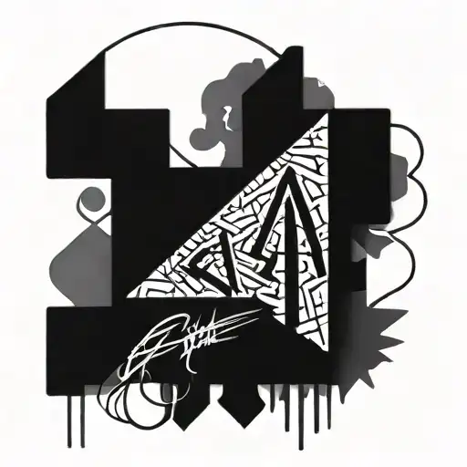 Design A Tattoo Combining Graffiti-style Letters Of 'Grafiti' With Abstract Geometric Patterns