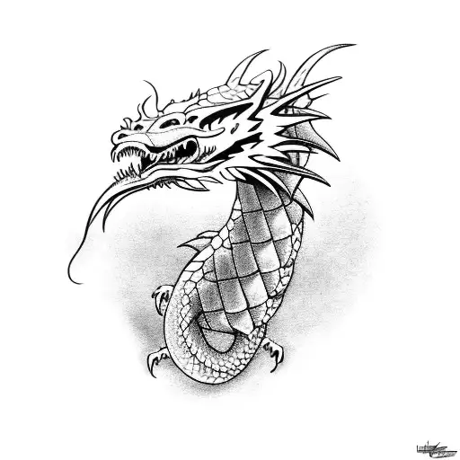 Dragon Rapped Around Forearm