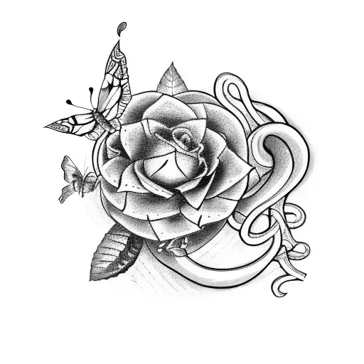 Love Meaning With Butterfly And Snake