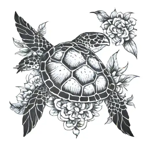 Sea Turtle And Hummingbird