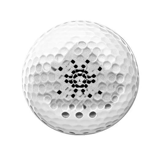 A Golf Ball Merging Into A Binary Code Pattern