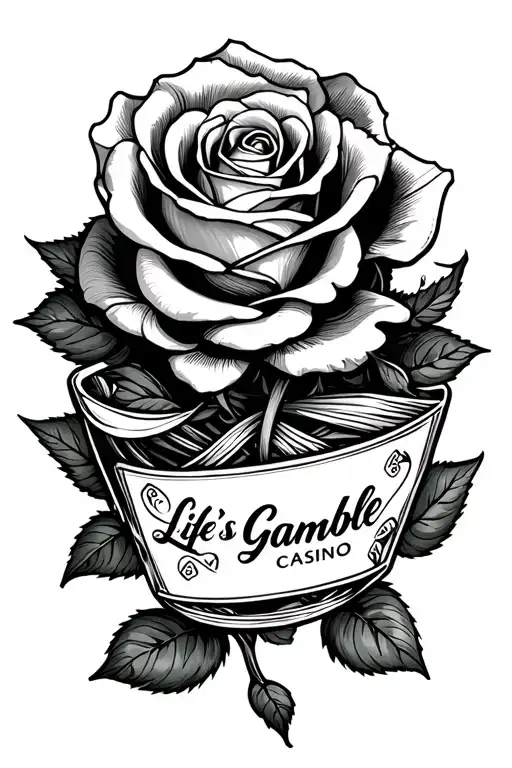Life's A Gamble Casino Theme With A Rose Wrapped