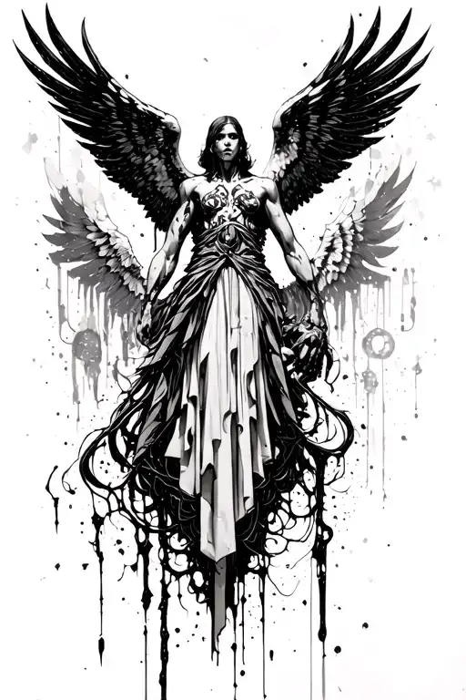 Icarus Fall With Cyberpunk Elements