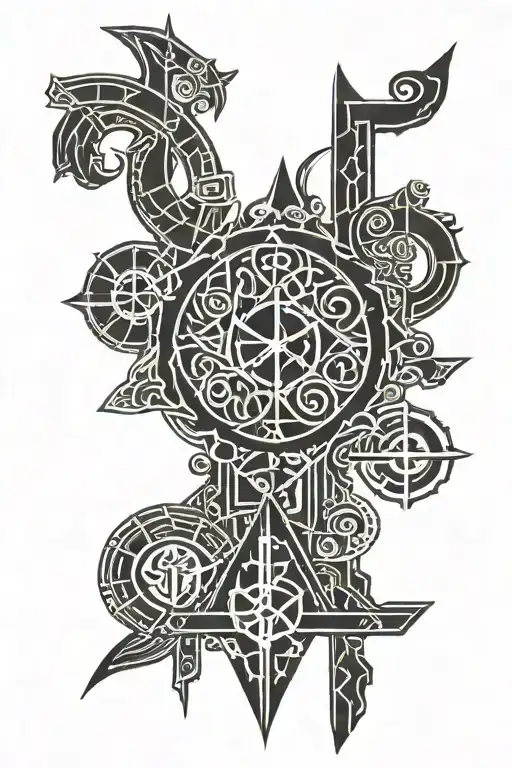 Nordic Runes And Symbols And Lines