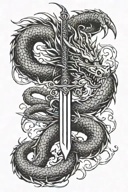 Like A Dragon Holding A Sword Going