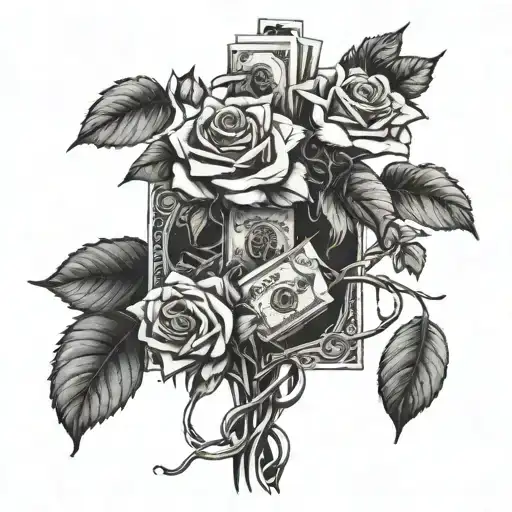 17 Roses With A Pile Of Money Tree Growing