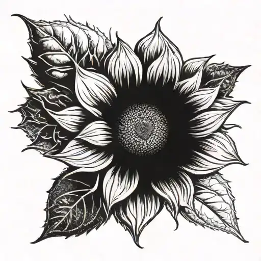 Sunflower For Men Tattoo Design