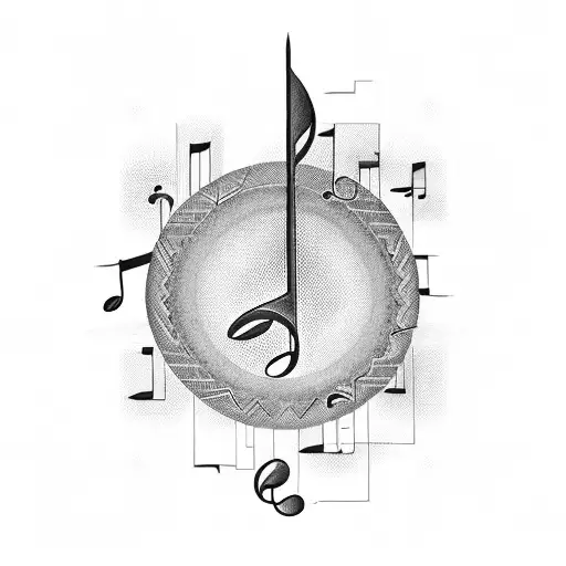 Music Notes Forming A Soundwave