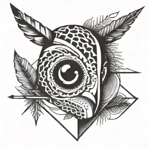 Coruja Face With Arrow Dividing It In Half