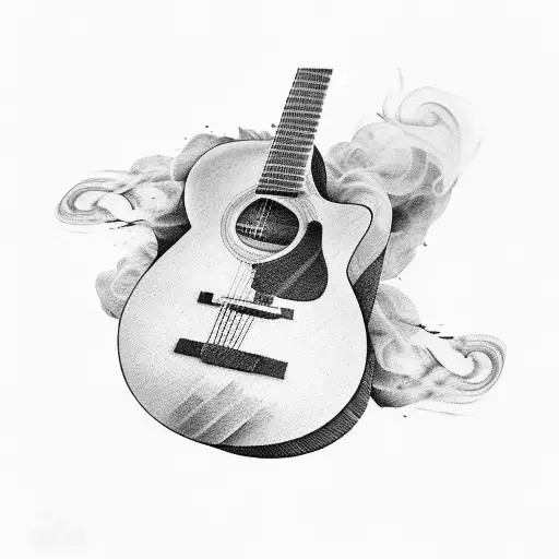Guitar With Smoke Coming Out Of It