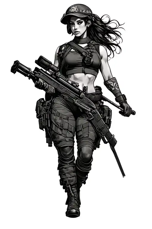 Modern Military Female Worrior