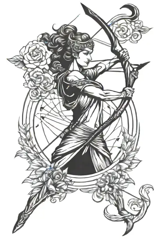 Greek Mythology Inspired Tattoo Featuring Archery Arrow