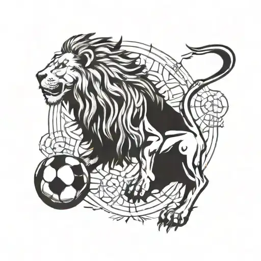 Soccer And Lion And Crosses