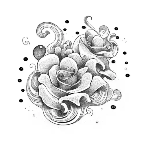 A Beautiful Bouquet Of Flowers Shaped Like Ocean Waves