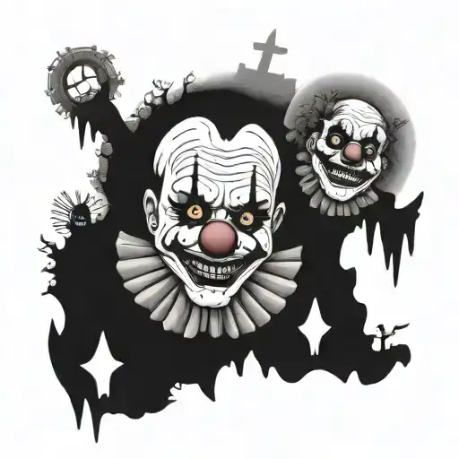 Clown And Cemetery With Twin Souls Hombre Y