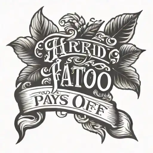 Create A Tattoo Sketch In Lettering Style With The Inscription Hard Work Pays Off