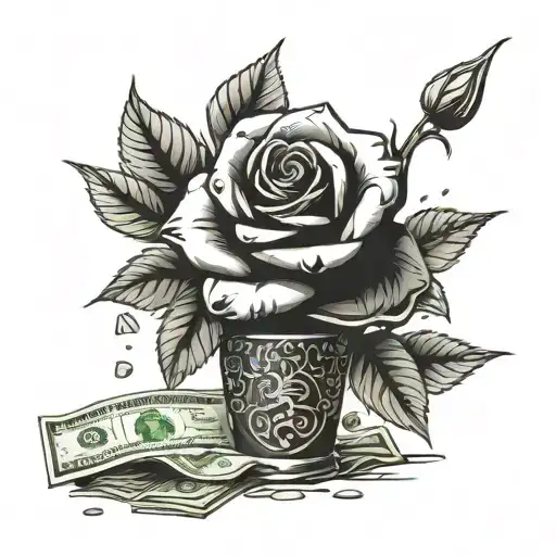 17Roses With A Pile Of Money Tree Growing