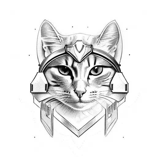 Cat With Valkyrie Helmet
