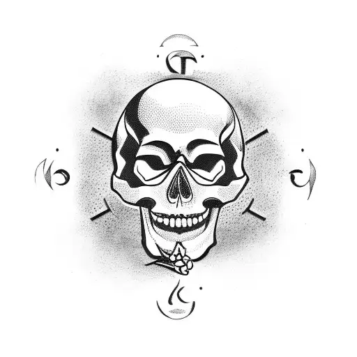 Skull And Clock And Tree