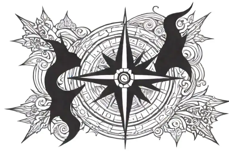 Carved Compass Rose