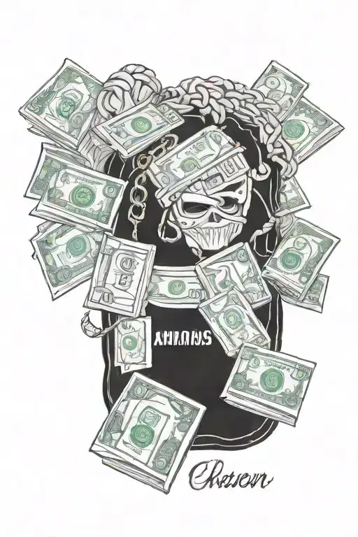 Dream Chasers And Money Bag With Ambitious Text