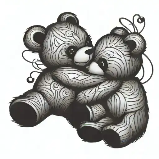 Teddy Bear Hugging Teddy Bear