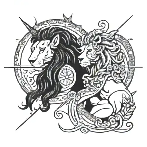 Gemini And Leo Zodiac Sign Intertwined