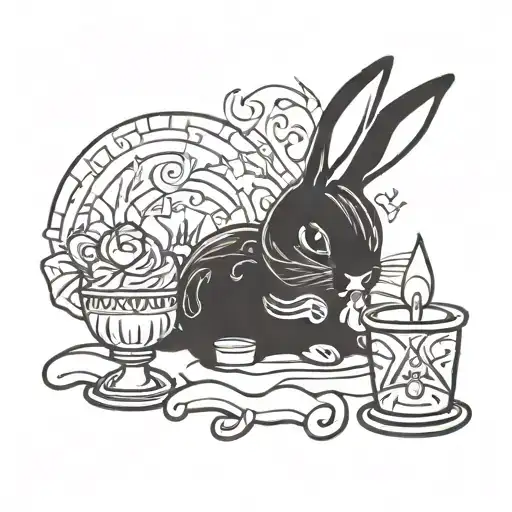 Cute Cozy Bunny Holding A Birthday Candle Burning