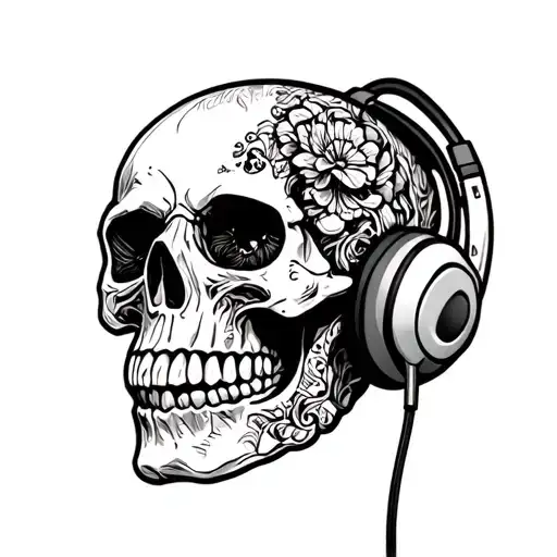 Skull And Earphone