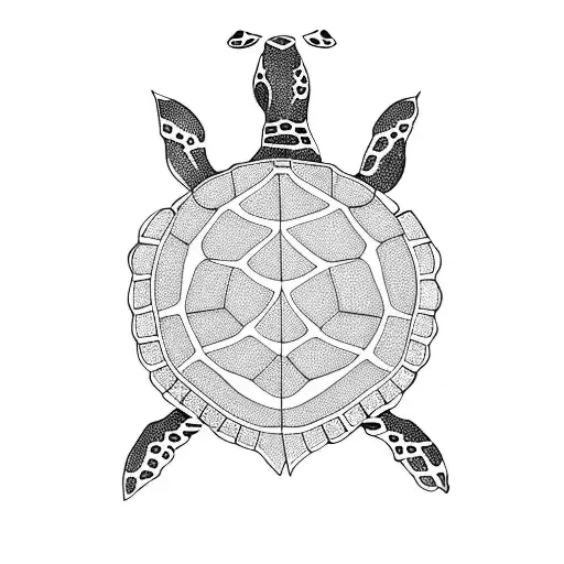 A Sea Turtle And Its Reflection In Calm Waters