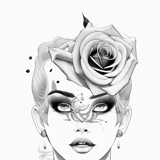 Rose Ending In Tears Over Woman Face