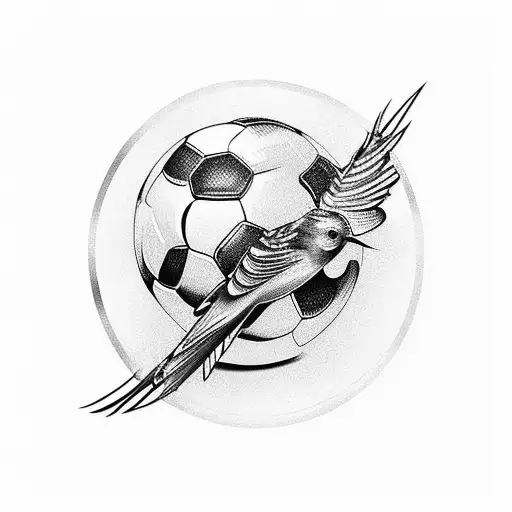 Combine Your Love For Soccer And Birds In A Unique Tattoo Design