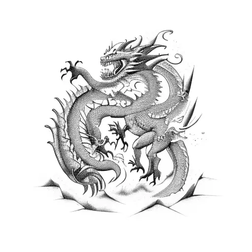 A Fierce Dragon Battling A Jaguar In An Epic Showdown