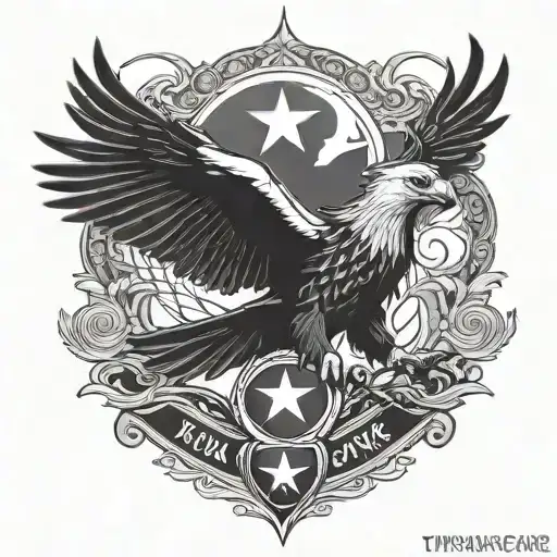 Turkish Air Force Eagle And Turkish Flag