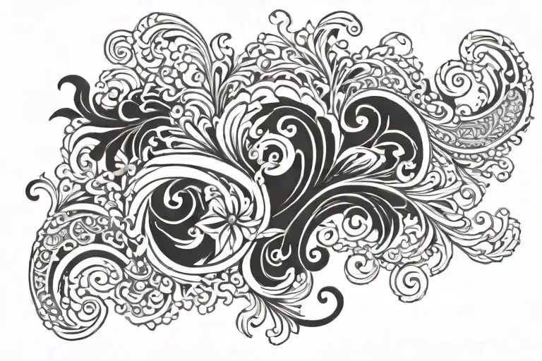 A Background Of Filigree Wave Design