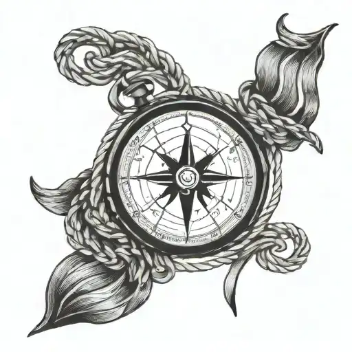 Minimalist Compass Design With A Subtle Rope Detail