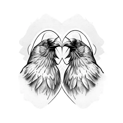 Two Raven In Arm