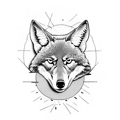 Incorporate An Army Helmet Into A Tattoo Of A Coyote Howling At The Moon