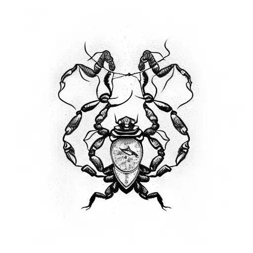 Scorpion Wrapped Around A Hourglass