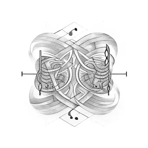 A Tattoo Design Inspired By Music Notes Intertwined With Reptilian Scales