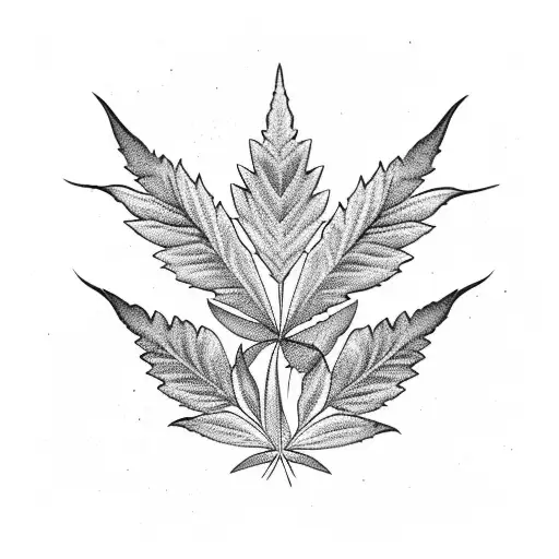 Cannabis Leaf With Roots