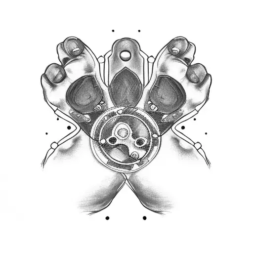 Bike Gears Intertwined With Dog Paws