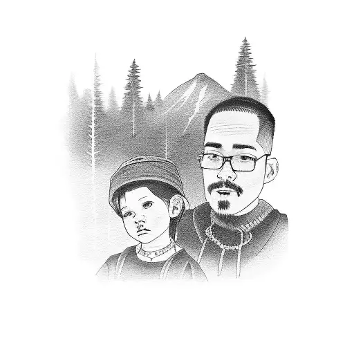 Family Picture Mom Dad And Son Watch To The Distance From A Mountain